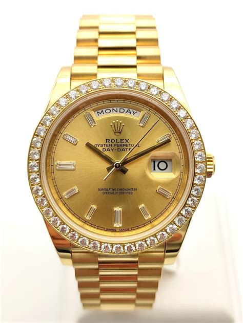 rolex day date baguette bezel|Rolex Day-Date watch.